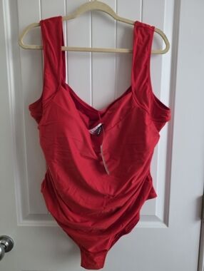 NWT JCrew Plus Size Red One-Piece Swimsuit Sz 22